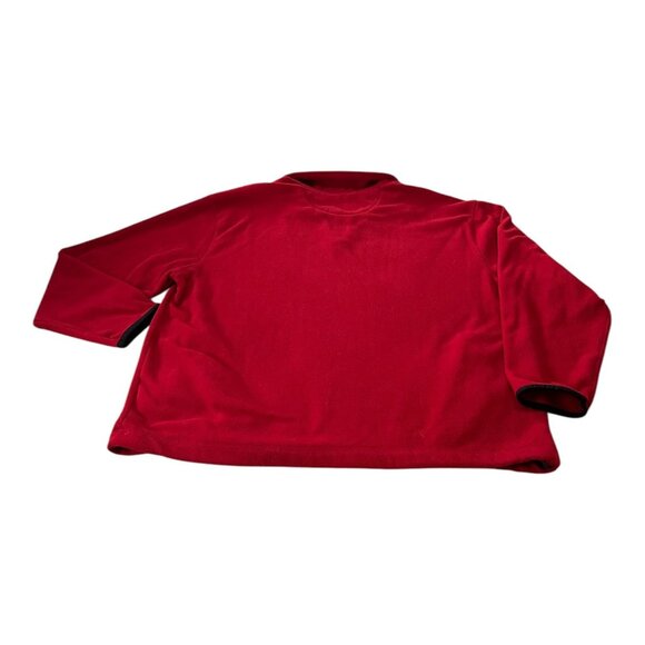 Vtg St. John's Bay Red Fleece Pullover L – 90s Y2K Mens 1/4 Zip Jacket, Black Co - Picture 5 of 6
